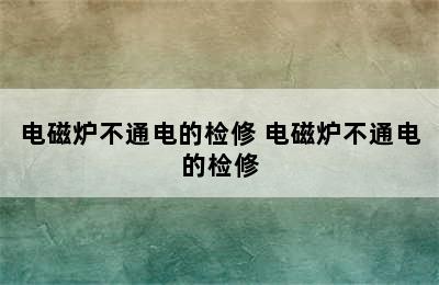 电磁炉不通电的检修 电磁炉不通电的检修